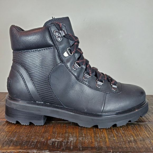 Sorel Lennox Hiker Womens Size 8 Lace Up Waterproof Ankle Boots Black Leather. - Picture 5 of 12
